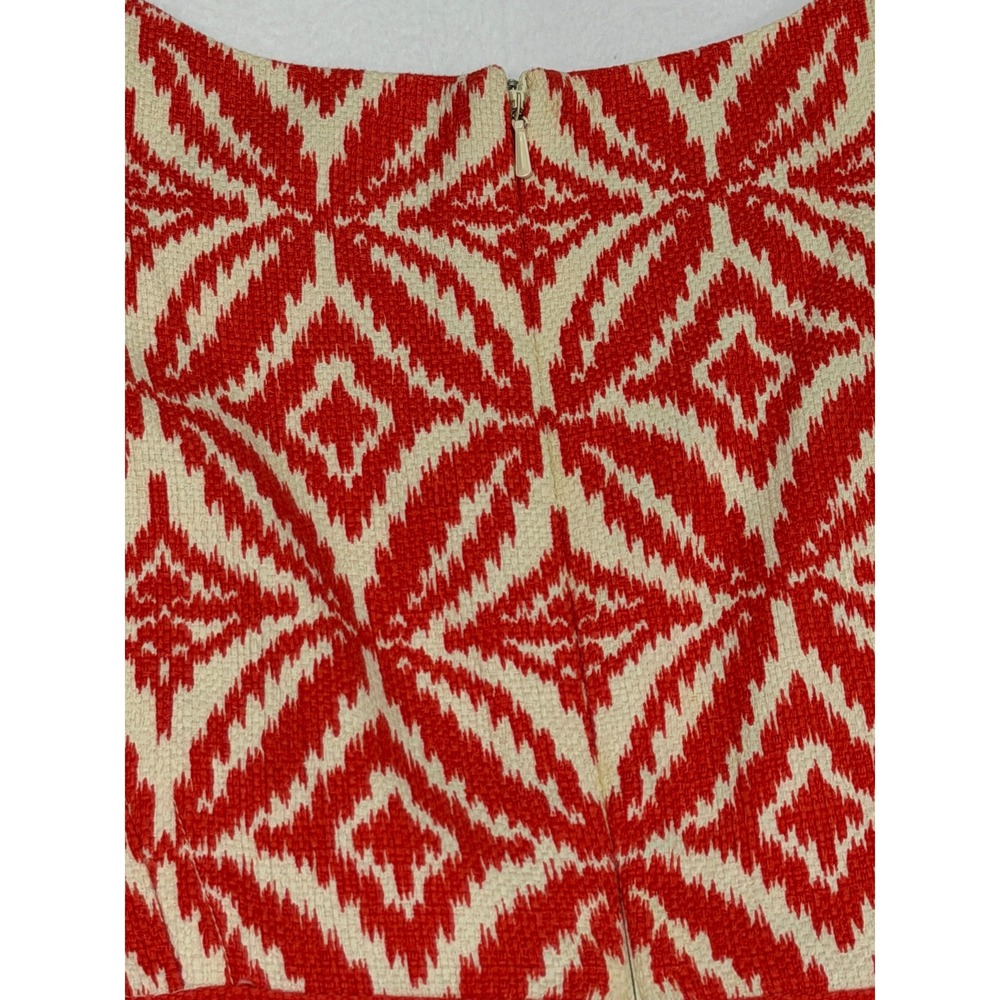 Jones New York Cotton Sheath Dress Ikat Print Orange Cream 4P Summer Event Work - Picture 6 of 14